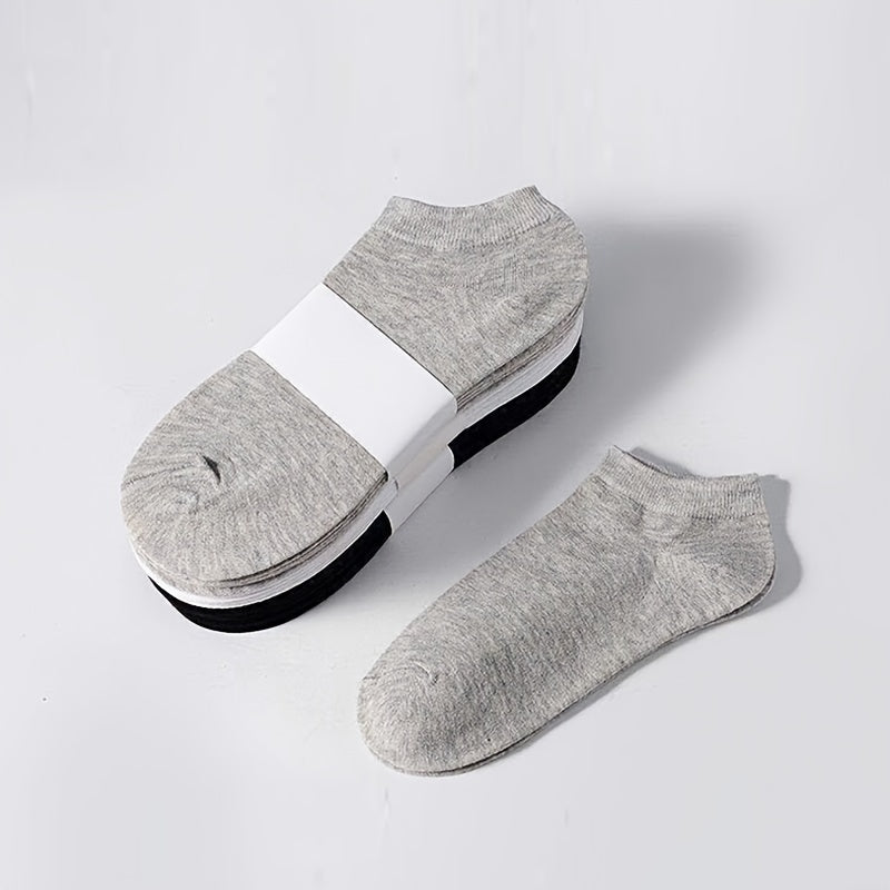 10\u002F20 Pairs Women's Comfy Ankle Socks - Sporty Black & White Solid Color Socks with White Trim - Breathable Athletic Socks for Sports, Gym, Casual Wear - Hand Wash Only - Great Gift & Women