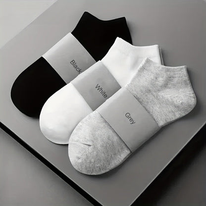10\u002F20 Pairs Women's Comfy Ankle Socks - Sporty Black & White Solid Color Socks with White Trim - Breathable Athletic Socks for Sports, Gym, Casual Wear - Hand Wash Only - Great Gift & Women